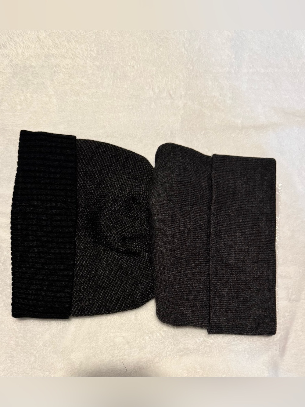 Dockers Set Of Two, Black and Dark Gray Reversible Knit Beanie - Picture 2 of 5